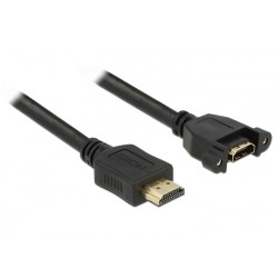 Kabel HDMI-HDMI vgradni podaljšek z mrežno povezavo 1m Delock ,črn