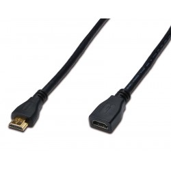Kabel HDMI-HDMI podaljšek z mrežno povezavo 5m Digitus, črn