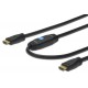 Kabel HDMI z ojačevalcem in mrežno povezavo 15m Digitus High Speed, črn