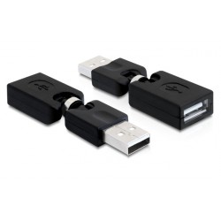 Adapter USB-A M - USB-A Ž pregibni 180°/360° Delock