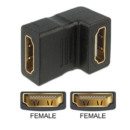 Adapter HDMI Ž na HDMI Ž 19-pin kotni Delock