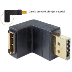 Adapter DisplayPort na DisplayPort adapter M/Ž kotni Delock