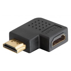 Adapter HDMI M na HDMI Ž 19-pin kotni desni Delock