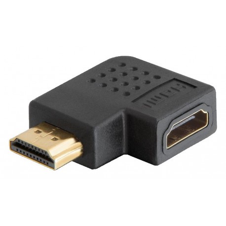 Adapter HDMI M na HDMI Ž 19-pin kotni desni Delock