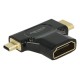 Adapter HDMI-C Mini M / HDMI-D mikro M - HDMI Ž Delock