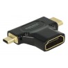 Adapter HDMI-C Mini M / HDMI-D mikro M - HDMI Ž Delock