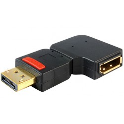 Adapter DisplayPort M na  DisplayPort Ž kotni levi Delock