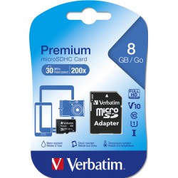 Spominska kartica MicroSD 8GB HC Class 10 Verbatim 44081 z adapterjem