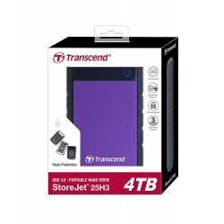 Zunanji disk USB 3.0 4TB Transcend 25H3, črn-vijolčen (TS4TSJ25H3P)