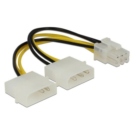 Adapter DC 2xMolex M - 6pin za grafične kartice PCI-express 0,15m Delock