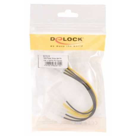 Adapter DC 2xMolex M - 6pin za grafične kartice PCI-express 0,15m Delock