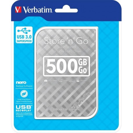 Zunanji trdi disk 2.5 500GB USB 3.0 Verbatim Store n Go Gen.2 Silver 53196