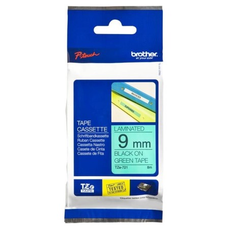 Brother TZE721 Zelen/črn 9mm, trak za PT