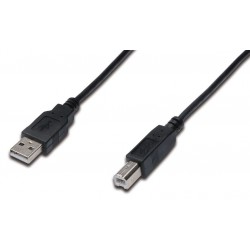 Kabel USB A-B 1,8m Digitus dvojno oklopljen črn