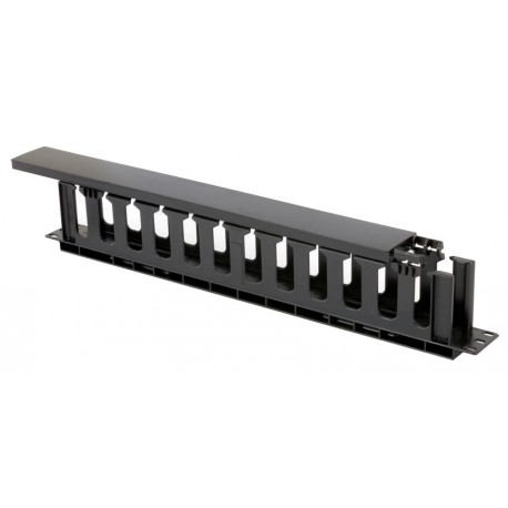 Organizator ka. 48cm 1U plastičen črn s pokrovom Triton