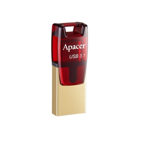 USB ključek 64GB APACER AH180, 3.1 tip-C, rdeč, OTG