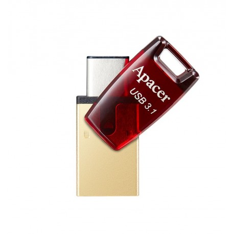 USB ključek 64GB APACER AH180, 3.1 tip-C, rdeč, OTG