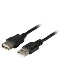Kabel USB podaljšek A-A M/Ž 1,5m EFB črn dvojno oklopljen