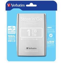 Zunanji trdi disk 2.5" 1TB USB 3.0 Verbatim Store'n'Go srebrn 53071