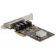 PCI Express Card Delock 4x RJ45 Gigabit ext
