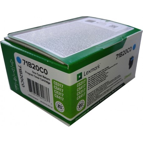 Toner Lexmark 71B20C0, cyan