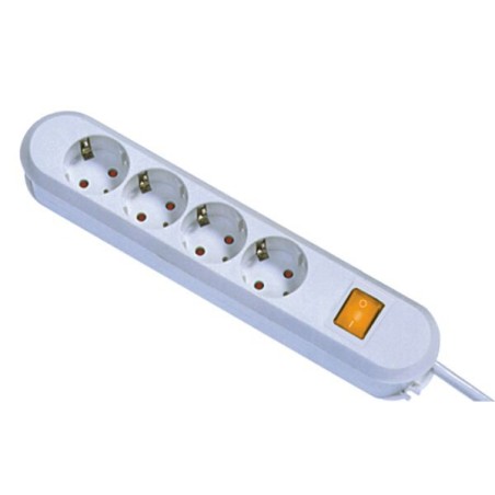 Podaljšek kabelski 4x220V 1,5m Bachmann s stikalom, bel