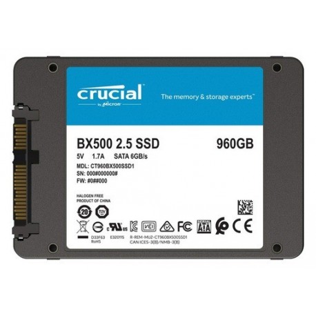 SSD disk 960GB SATA3 Crucial BX500, CT960BX500SSD1
