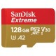 SanDisk MicroSD spominska kartica 128GB + adapter