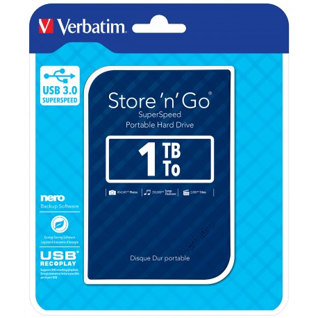 Zunanji trdi disk 2.5 1TB USB 3.0 Verbatim Store n Go Blue 53200
