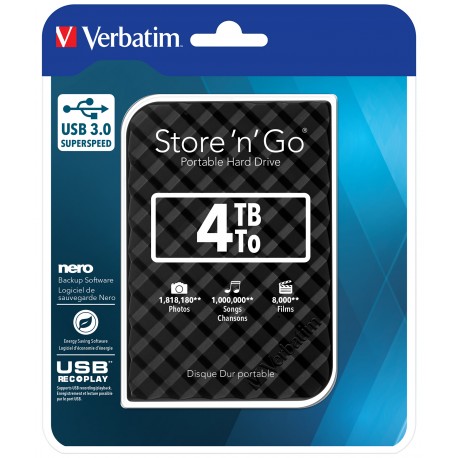 Zunanji trdi disk 2.5 4TB 3.0 Verbatim Store n Go Black 53223