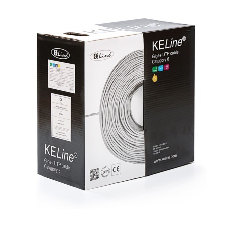 Kabel CAT.6 UTP 4x2x0,54 PVC 400Mhz Euroclass Eca 305m KELine