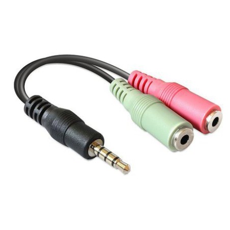 Adapter AUDIO Jack 3,5M 4-pin - 2x3,5Ž stereo