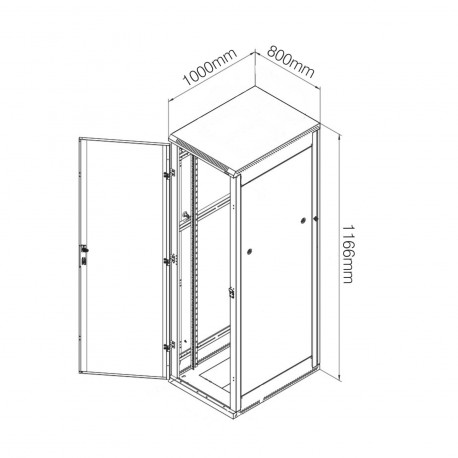 Kabinet 800x1000 22U 1166 TOTEN sestavljiv, G serija
