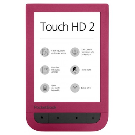 E-bralnik PocketBook Touch HD2, rubin rdeč