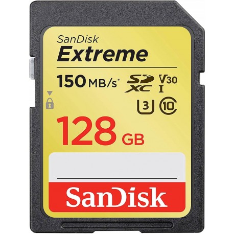 Spominska kartica SDXC Sandisk 128GB Extreme, 150/60MB/s, UHS-I U3, V30