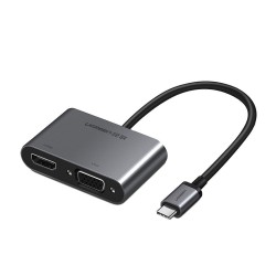 Ugreen USB-C na HDMI in VGA + PD adapter siv