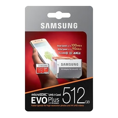Spominska kartica micro SD 512GB Samsung MB-MC512GA C10 U3 4K, z adapterjem