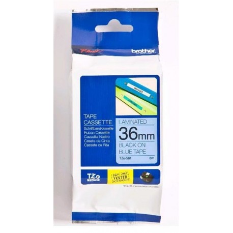 Brother TZE-561 črn/moder trak za PT 36mm, TZE561