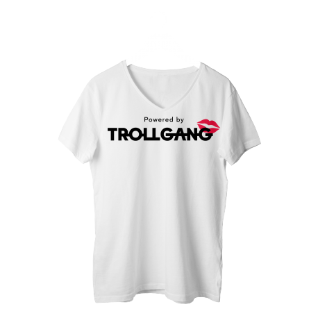 Majica ženska bela TrollGang Kiss črn napis