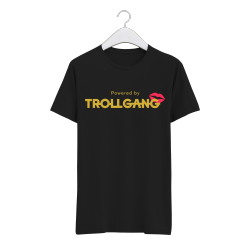Majica otroška črna TrollGang Kiss zlat napis