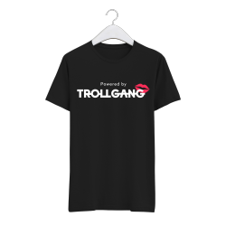 Majica otroška črna TrollGang Kiss bel napis