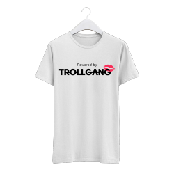 Majica otroška bela TrollGang Kiss črn napis