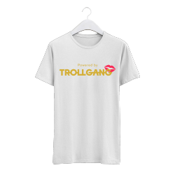 Majica otroška bela TrollGang Kiss zlat napis
