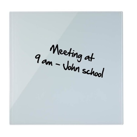 Tabla Bi-Office stenska steklena 38 x 38 cm, bela magnetna