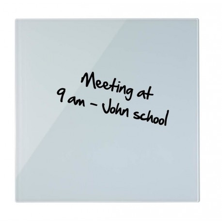 Tabla Bi-Office stenska steklena 38 x 38 cm, bela magnetna