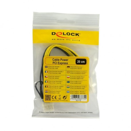 Adapter DC 6pin na 8pin za grafične kartice PCI-express 0,2m Delock