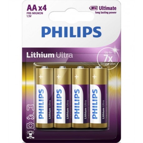 Baterija 4x AA PHILIPS LITHIUM ULTRA 1,5V (LR6)