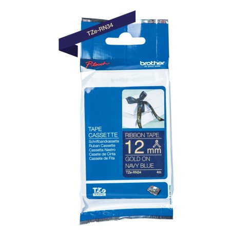 Brother TZE-RN34 Mornarsko moder/črn 12mm trak za PT