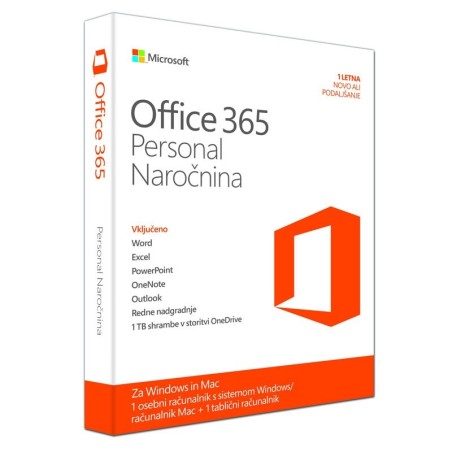 Microsoft Office 365 Personal, slovenski, 1 letna naročnina