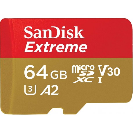 SanDisk 64GB Extreme microSD UHS-I microSD spominska kartica U3 A2 + adapter